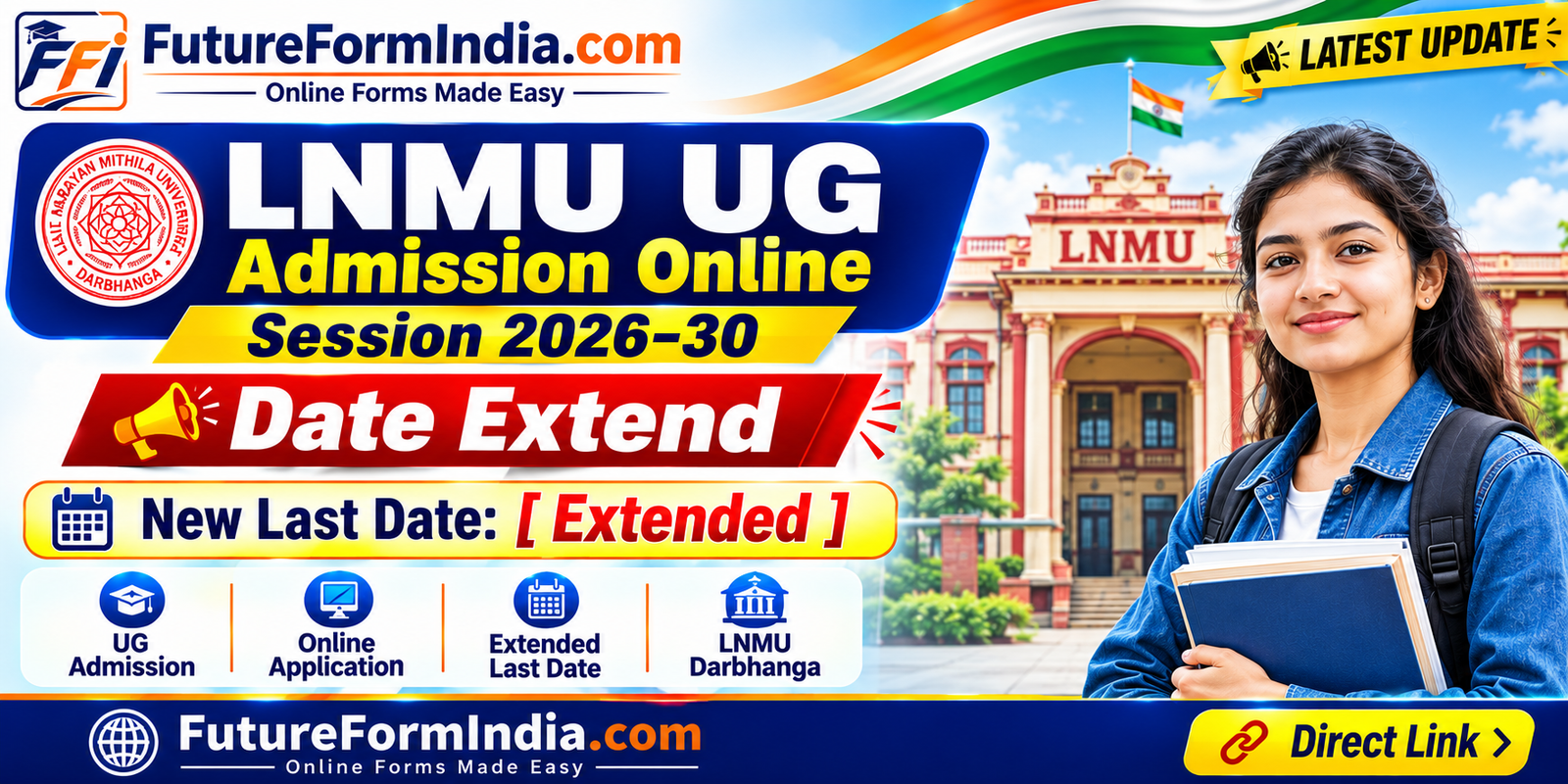 LNMU UG Session 2026-30 Spot Admission - Direct Link